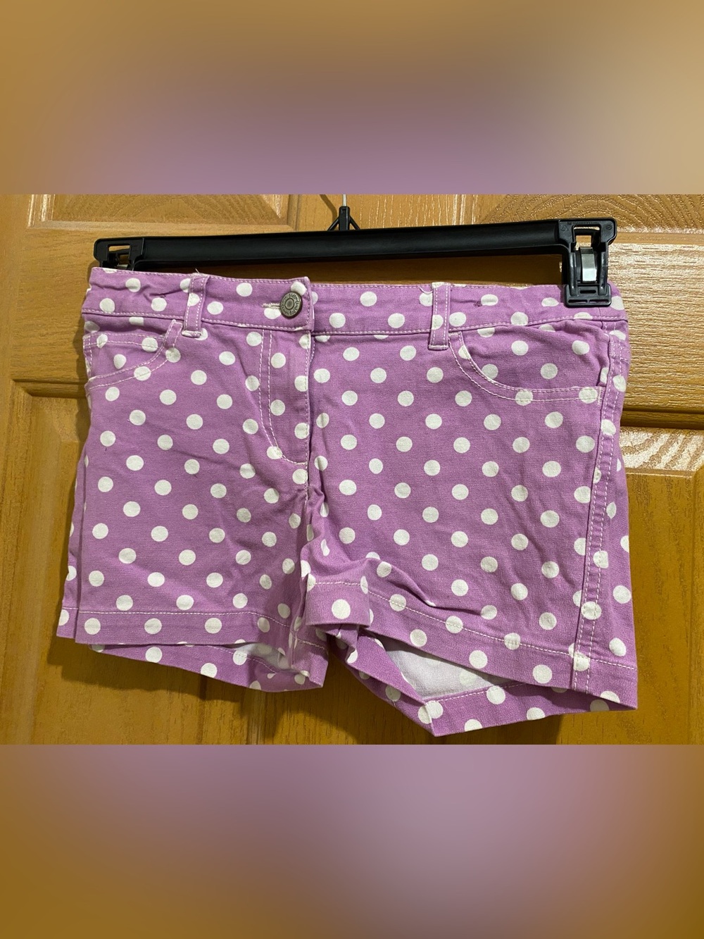 Mini Boden Lavender Polka Dot Girls' Shorts